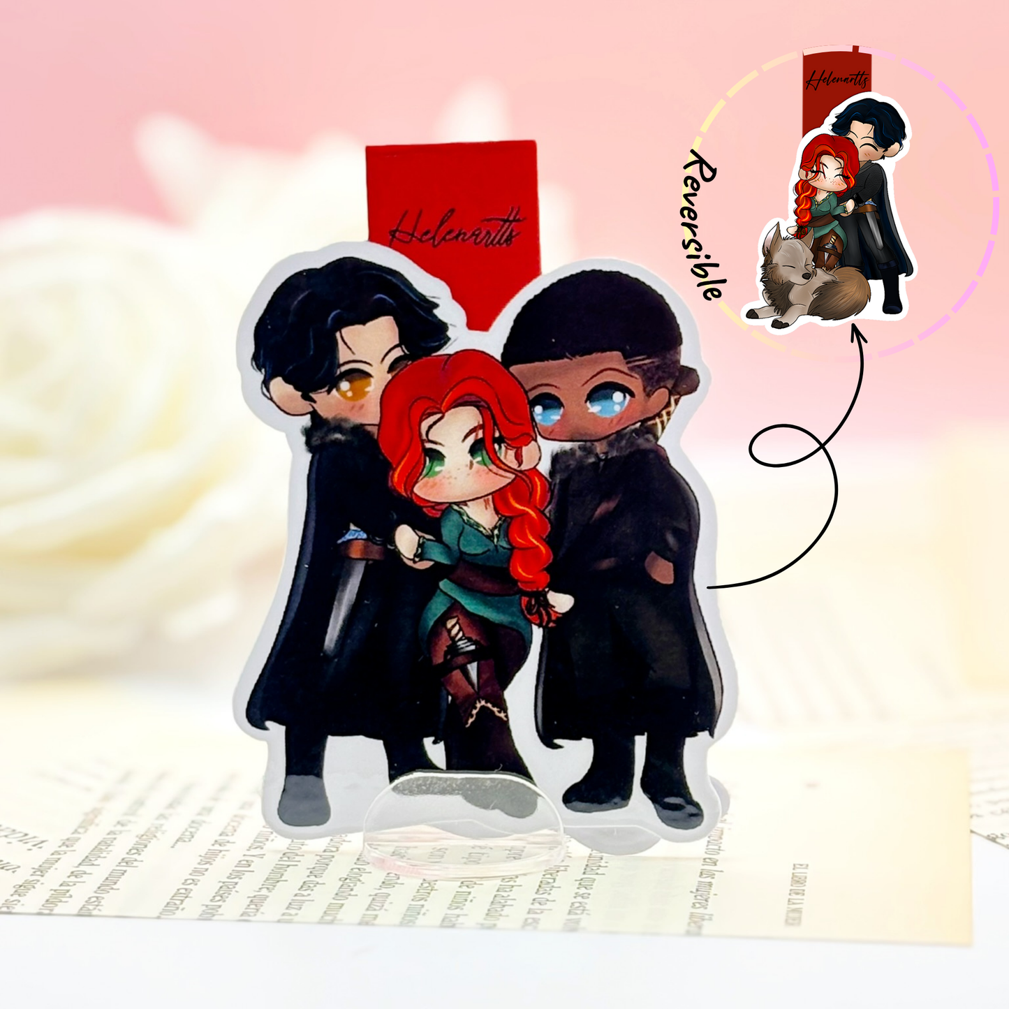 Poppy, Hawke & Keiran Magnetic Bookmark - Of Blood and Ashes.