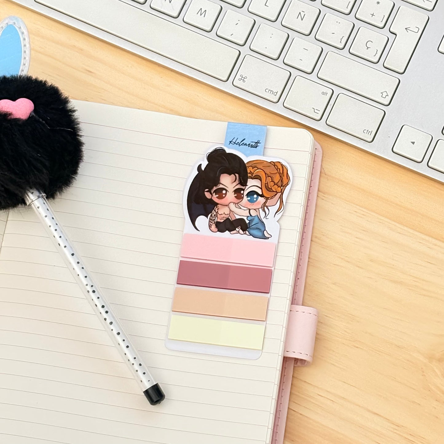 Marcapáginas magnético Mini porta Post-it's Nesta & Cassian - Acotar.