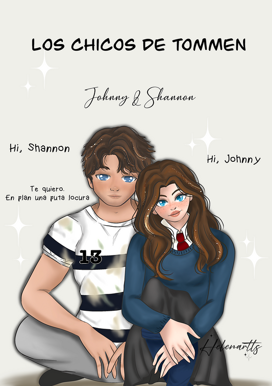 Lámina Shannon & Jhonny (sentados) - Los chicos de Tommen
