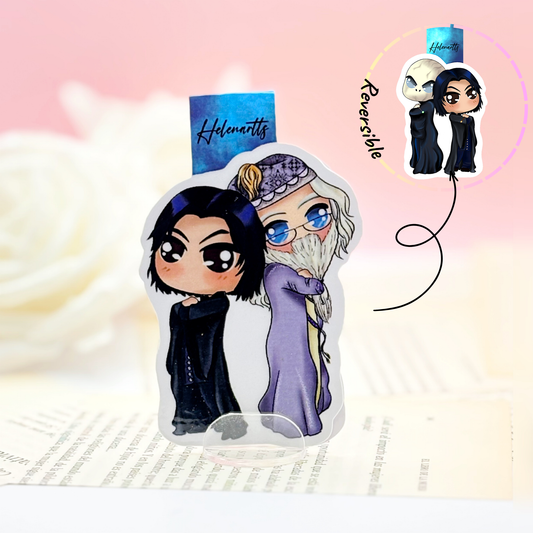 Marcapáginas magnético de Snape & Dumbledore - Snape & Voldemort - Harry Potter. Reversible