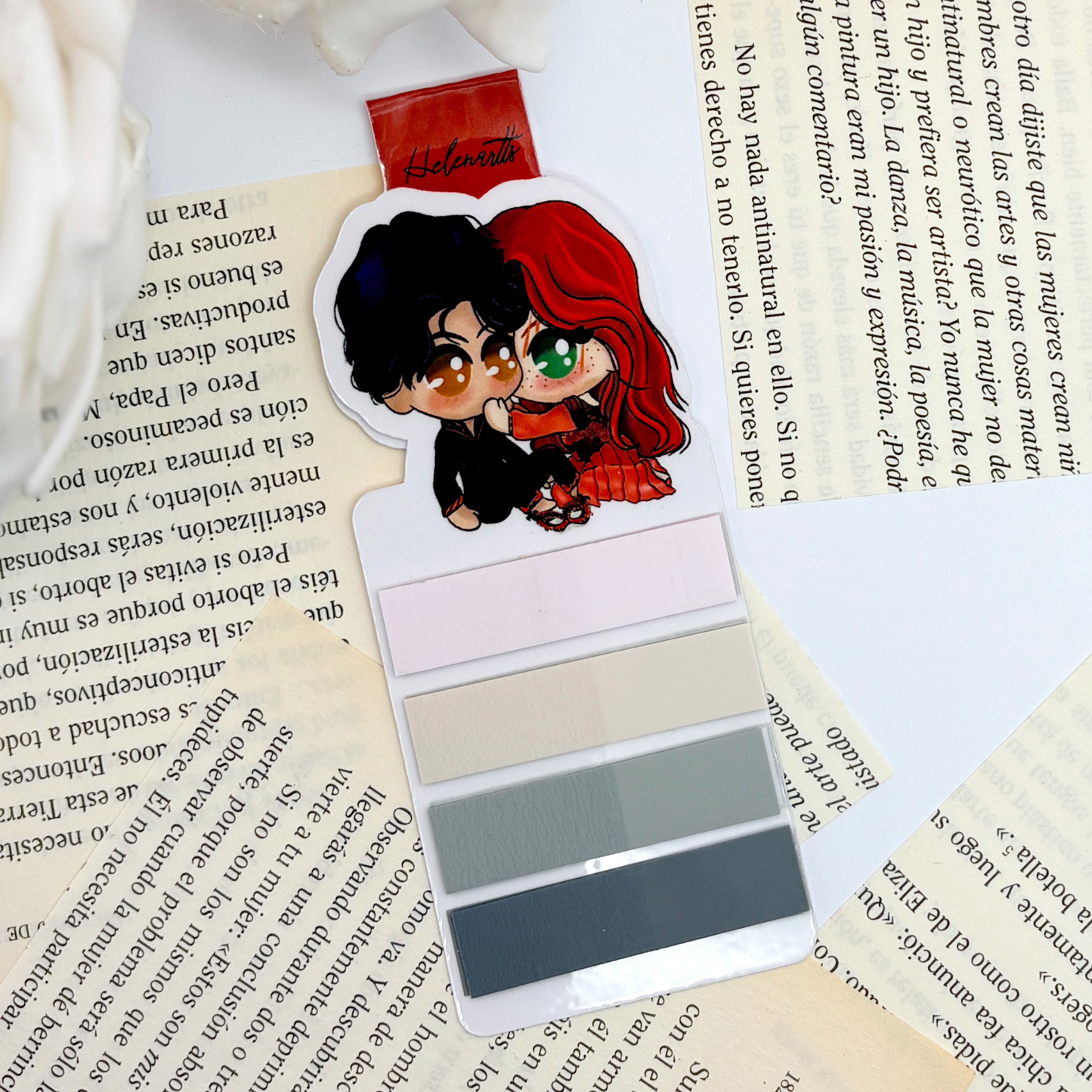 Marcapáginas magnético Mini porta Post-it's Poppy & Hawke - De Sangre y Cenizas.