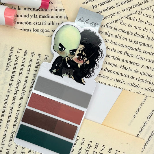 Marcapáginas magnético Mini porta Post-it's Bellatrix & Voldemort - Harry Potter