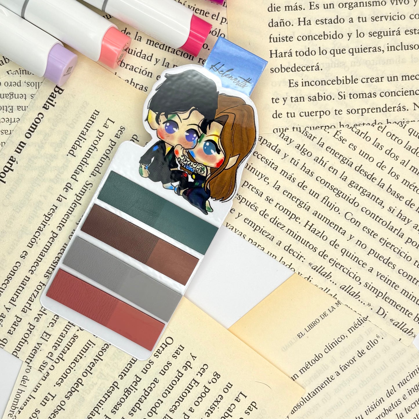 Marcapáginas magnético Mini porta Post-it's Feyre & Rhys - Acotar.