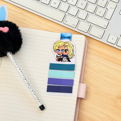 Marcapáginas magnético Mini porta Post-it's Claire & Gibs - Los chicos de Tommen.