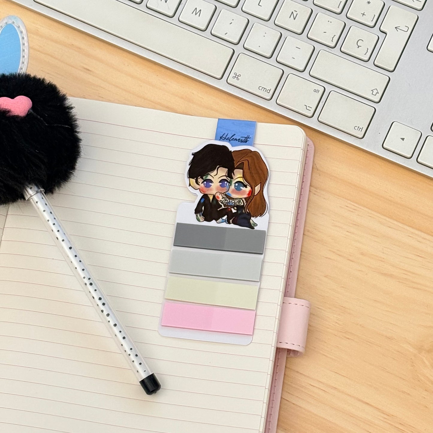 Marcapáginas magnético Mini porta Post-it's Feyre & Rhys - Acotar.