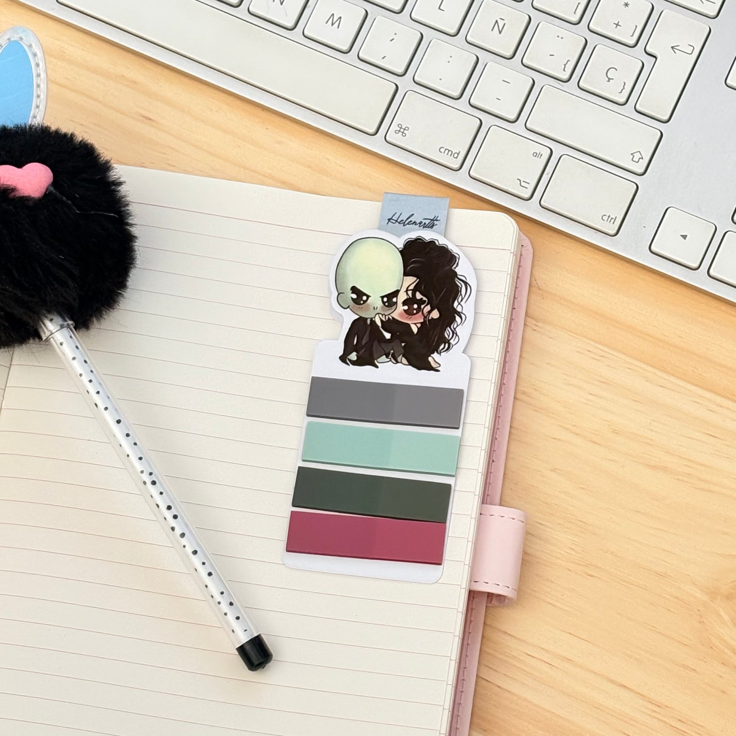 Marcapáginas magnético Mini porta Post-it's Bellatrix & Voldemort - Harry Potter