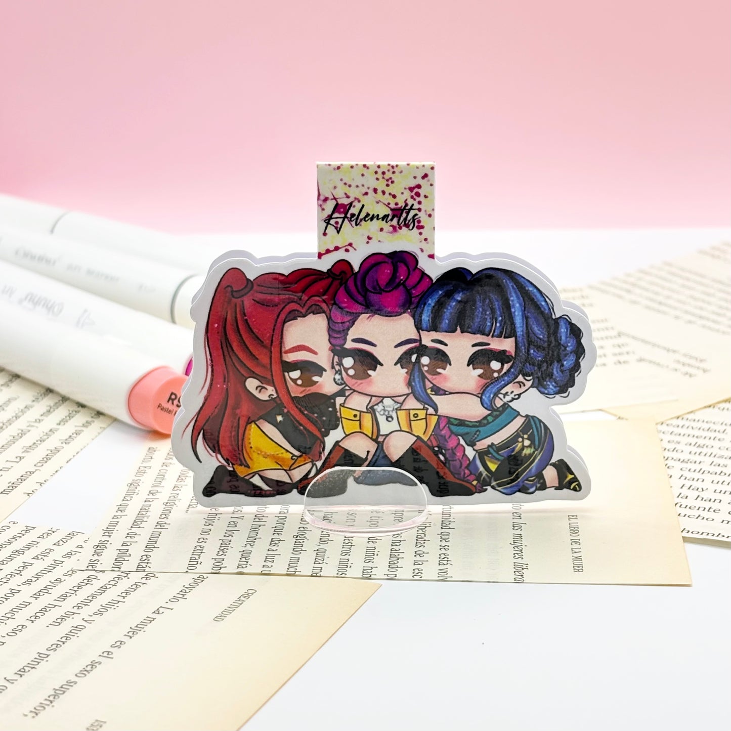 Marcapáginas magnético de Rumi, Mira & Zoey - K-Pop Demon Hunters